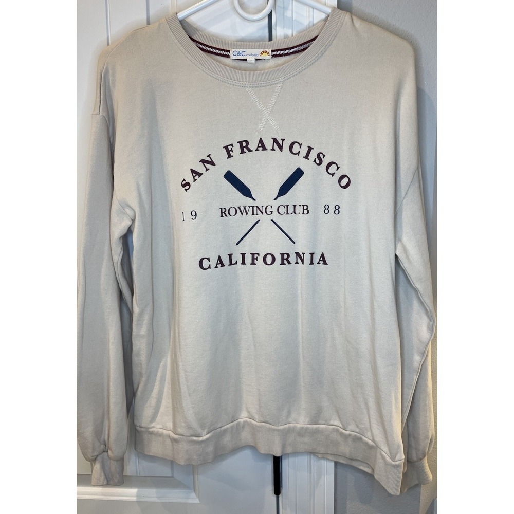 C&C California San Francisco Rowing Sweatshirt Womens Medium Coastal Prep - Picture 3 of 3